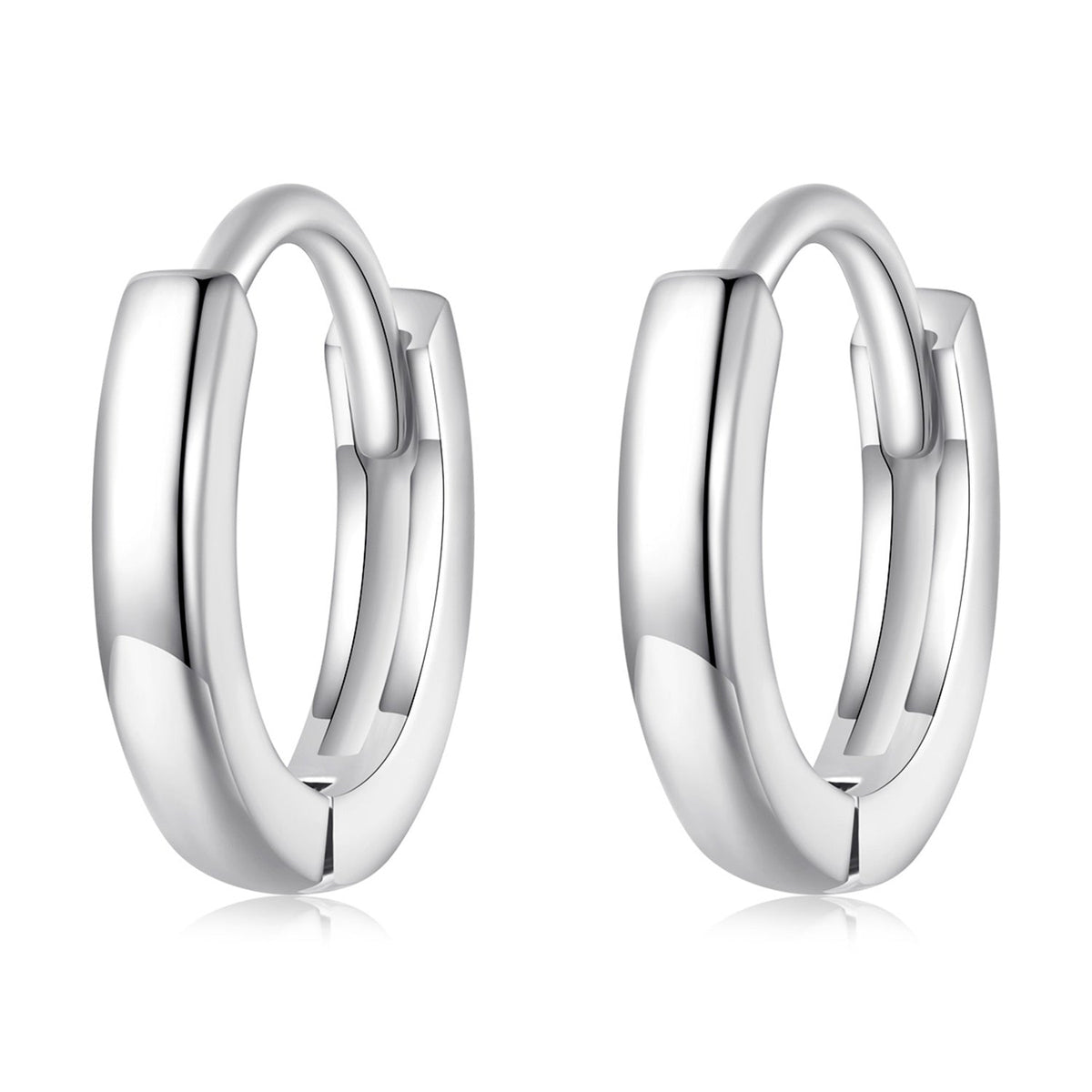 Platinum Plated Sterling Silver Hoop Earrings