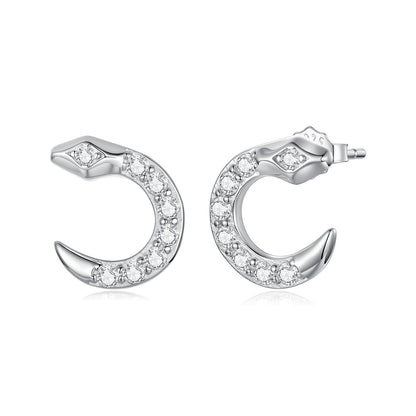 925 Sterling Silver White Gold Plated CZ Pavé 1.2*1.1cm Earrings for Women