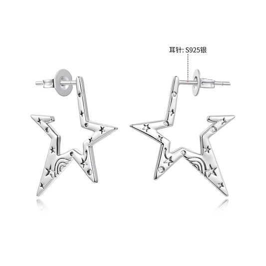 White Gold Plated Sterling Silver and Copper Earrings