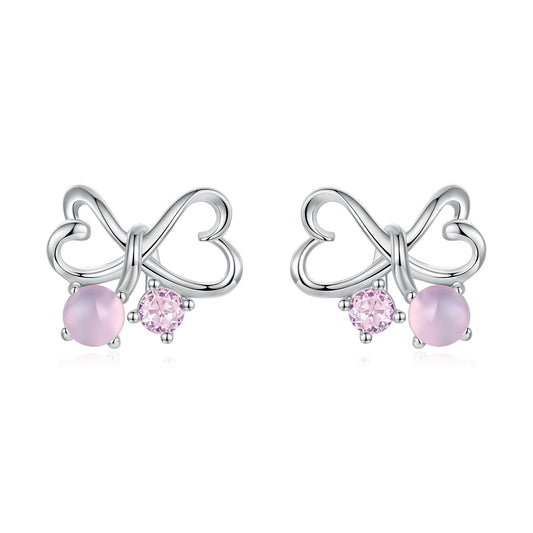 Sterling Silver Pavé CZ and Glass Drop Earrings
