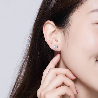 Sterling Silver Oxidized Pavé Cubic Zirconia Earrings