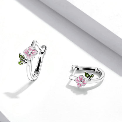 Sterling Silver Enamel Oxidized Earrings