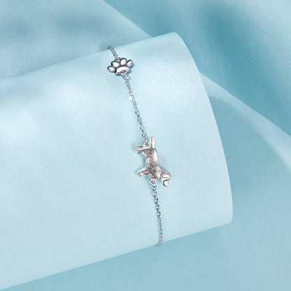 Sterling Silver & White Gold Plated Bracelet