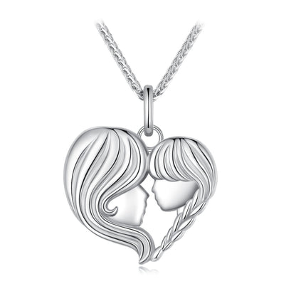 Sterling Silver Platinum Plated Pendant Necklace
