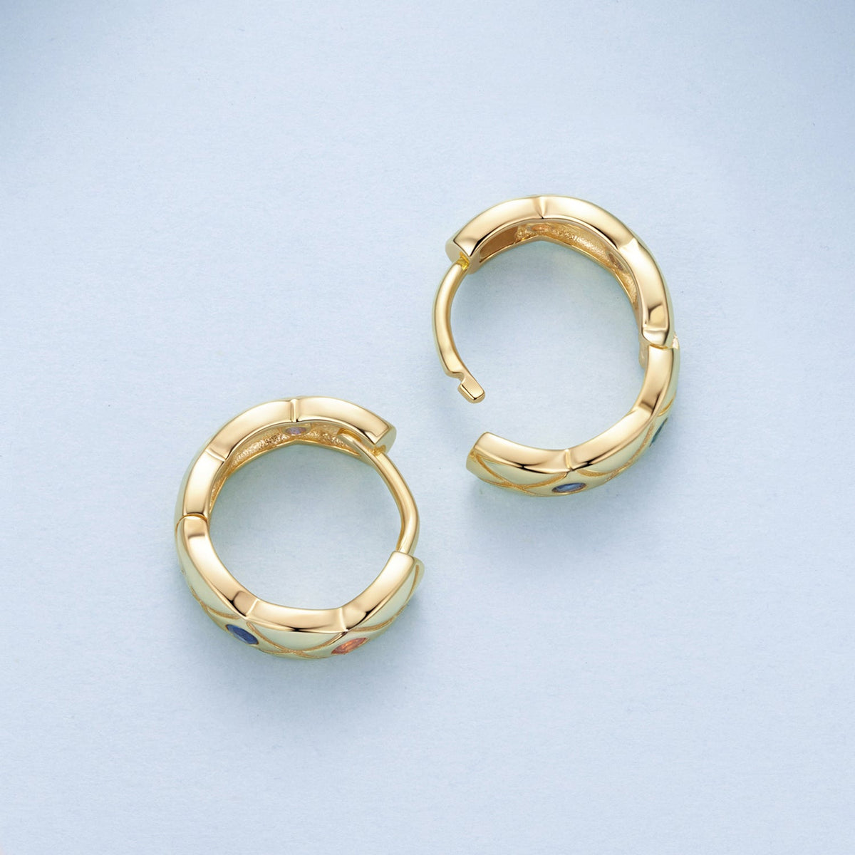 Sterling Silver Pavé Cubic Zirconia Hoop Earrings
