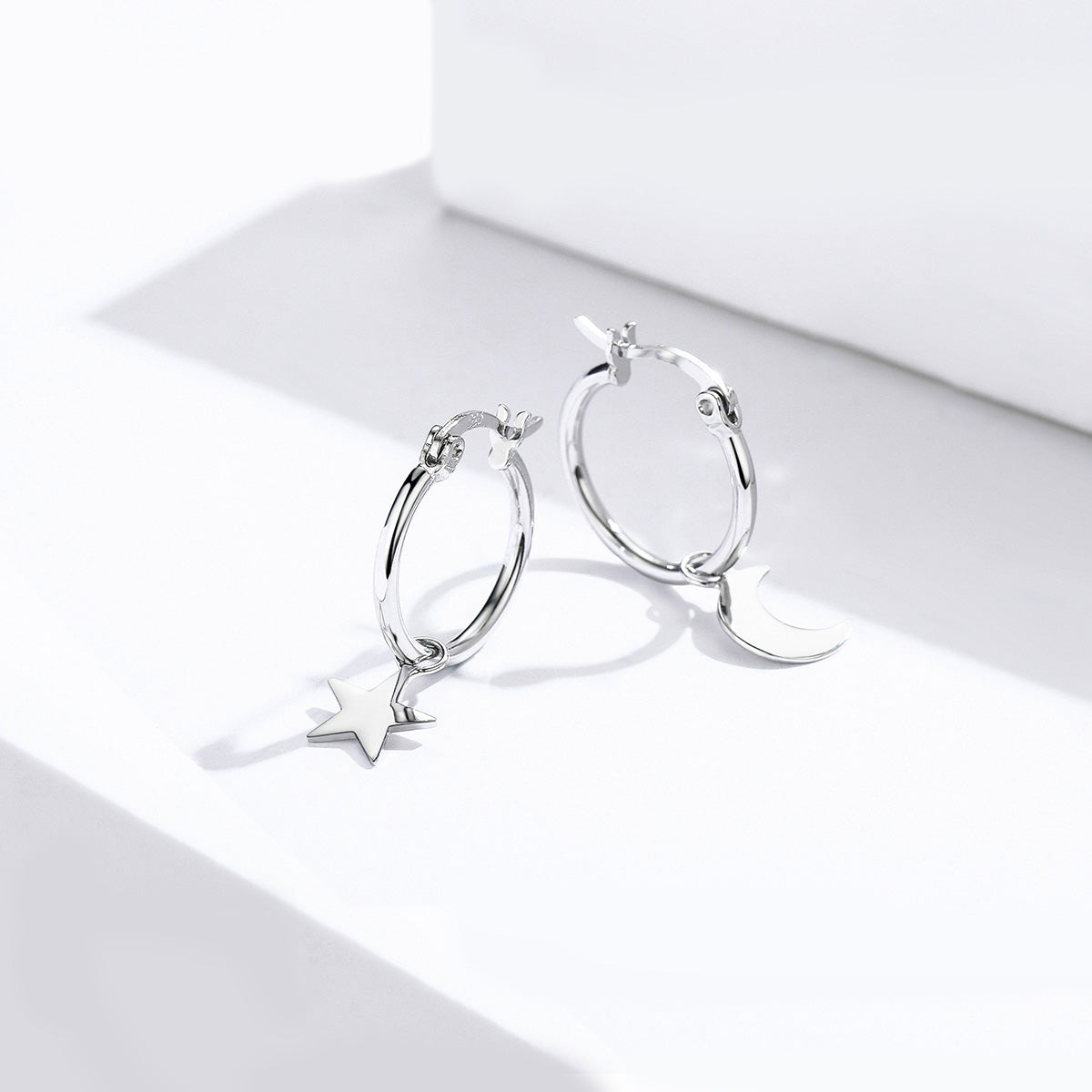 Sterling Silver Platinum Plated Drop Earrings