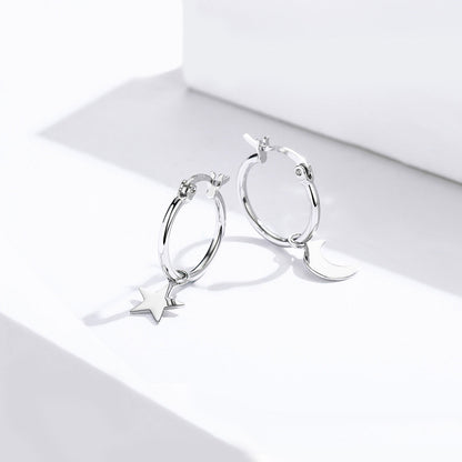 Sterling Silver Platinum Plated Drop Earrings