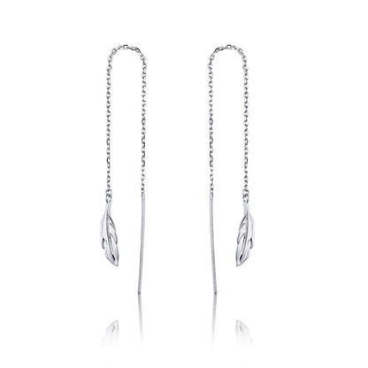 Sterling Silver Platinum Plated Drop Earrings