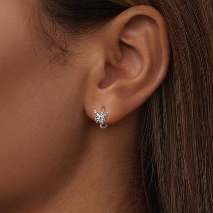 Sterling Silver White Gold Plated Earrings
