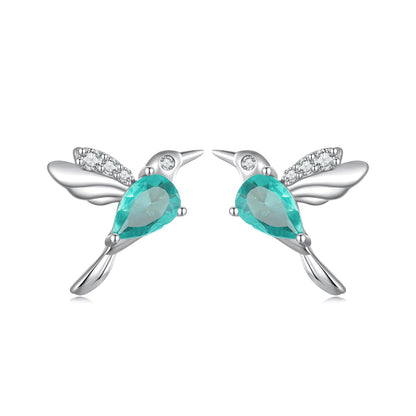Sterling Silver Transparent Glass and CZ Pavé Earrings