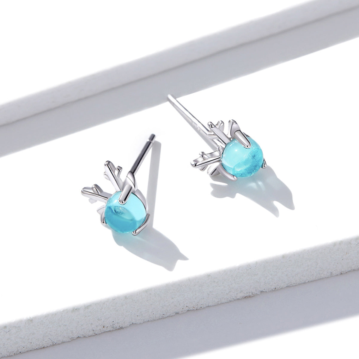 Sterling Silver Transparent Glass Earrings