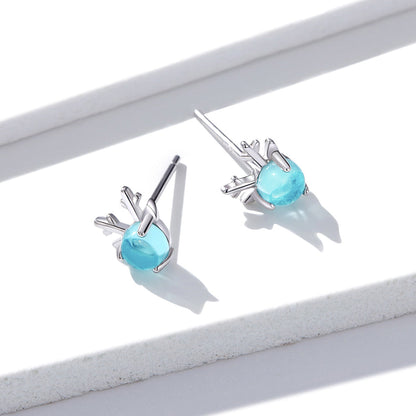 Sterling Silver Transparent Glass Earrings