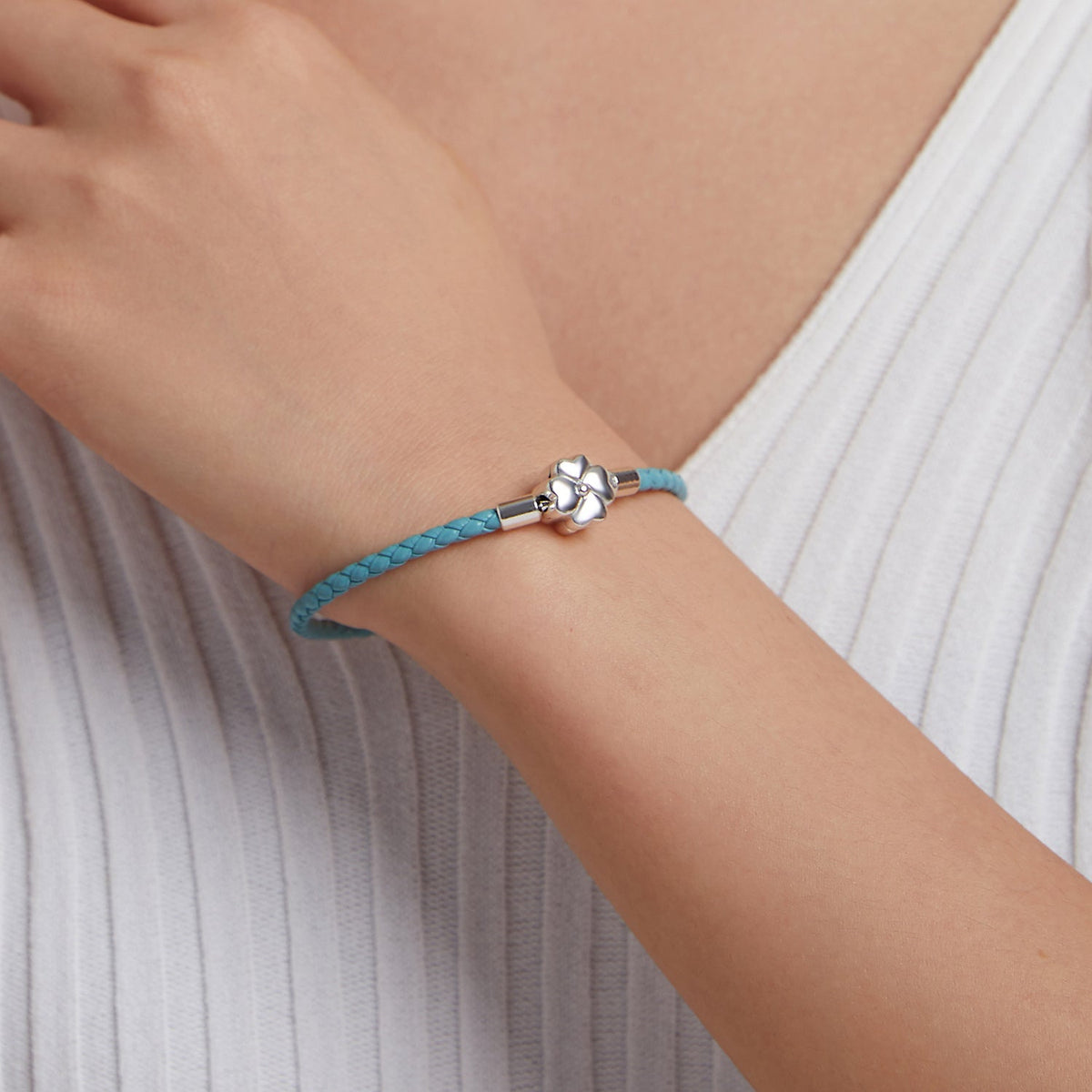 Sterling Silver and Leather Oxidized Bracelet