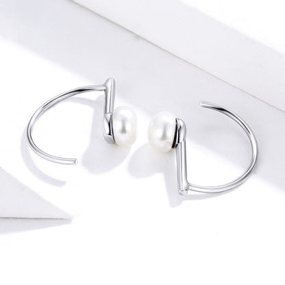 Sterling Silver Rose Gold Plated Bead Earrings