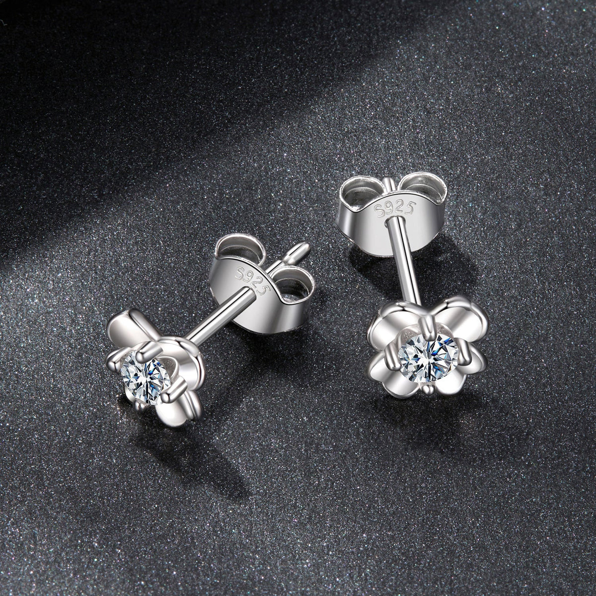 Sterling Silver Moissanite Stud Earrings