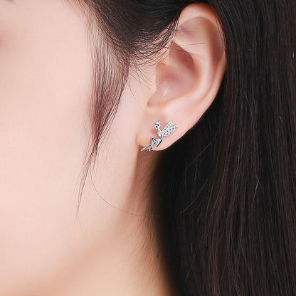 Sterling Silver Cubic Zirconia Pavé Stud Earrings