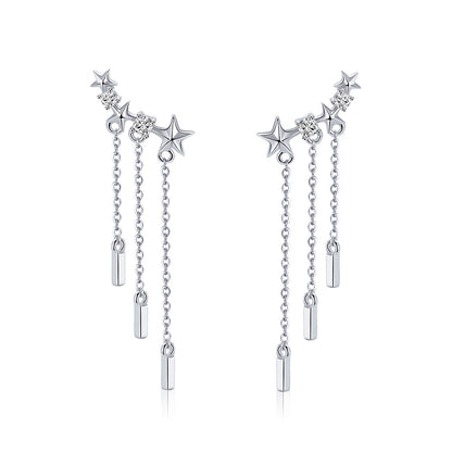 Platinum Plated Pavé CZ Drop Earrings