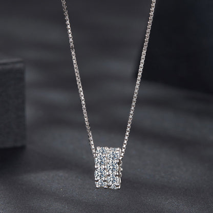 Sterling Silver White Gold Plated Moissanite Necklace