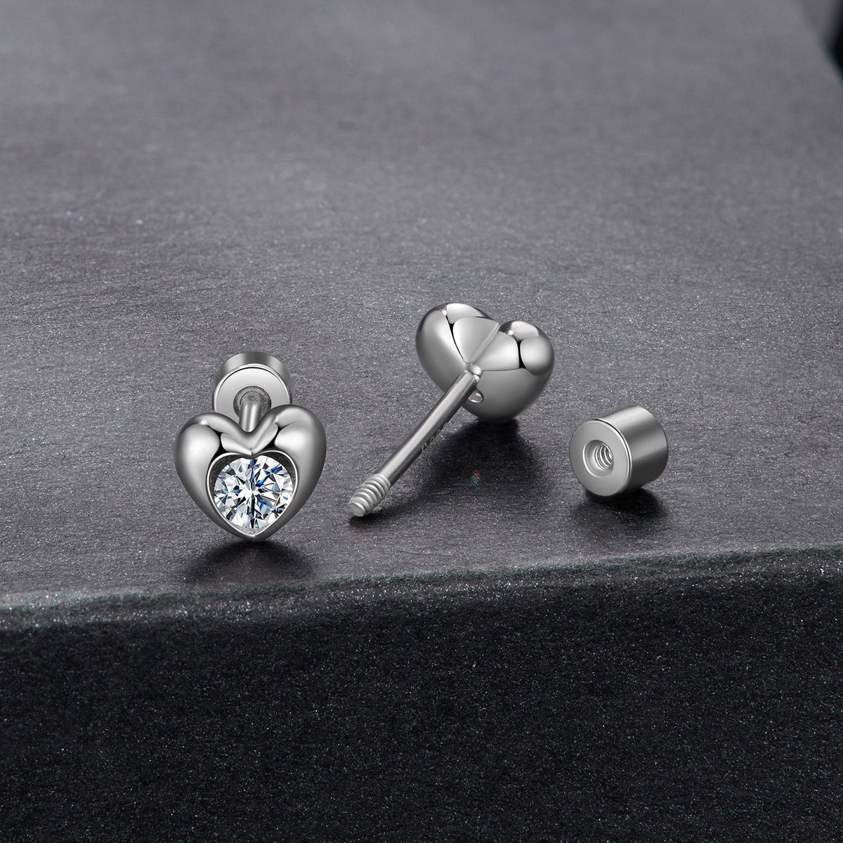 Sterling Silver Moissanite Stud Earrings