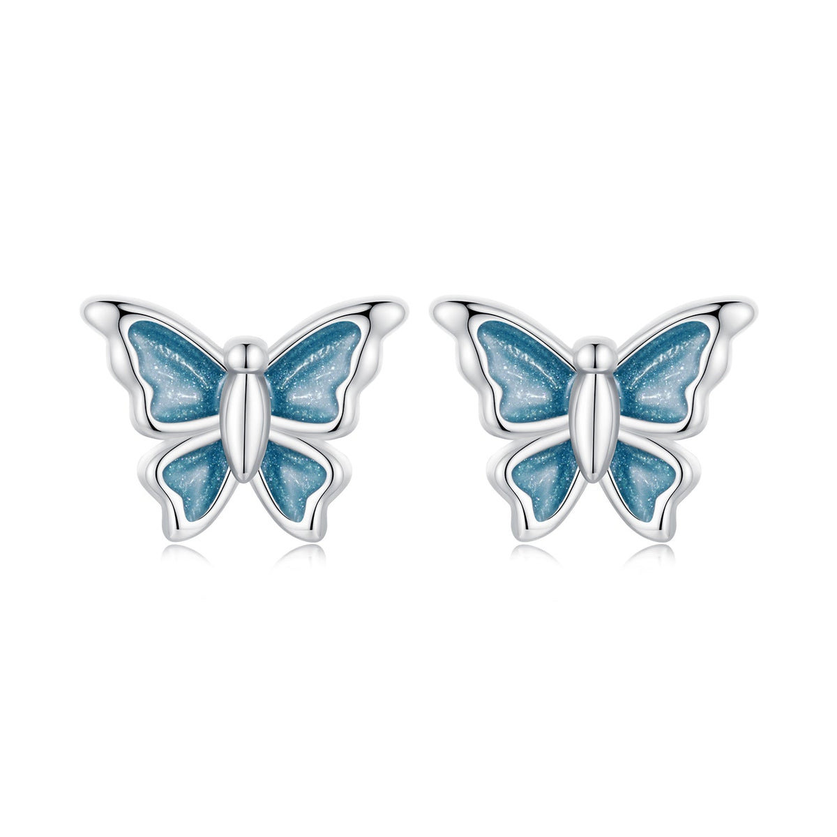 Sterling Silver Enamel Platinum-Plated Earrings