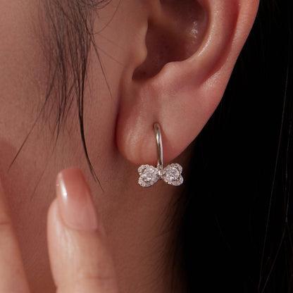 Sterling Silver Moissanite Pavé White Gold Plated Earrings