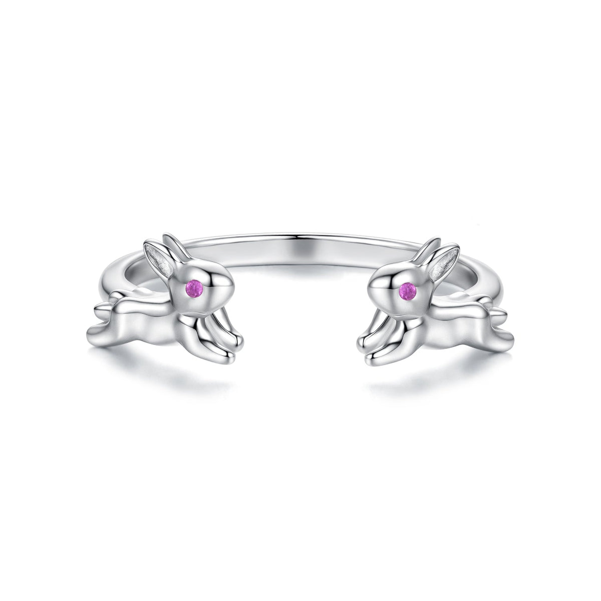 Sterling Silver Pavé CZ Rabbit Ring