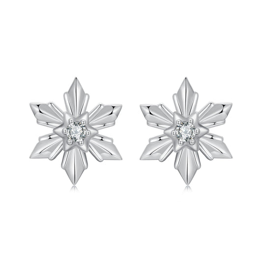 Sterling Silver Pavé CZ Oxidized Stud Earrings