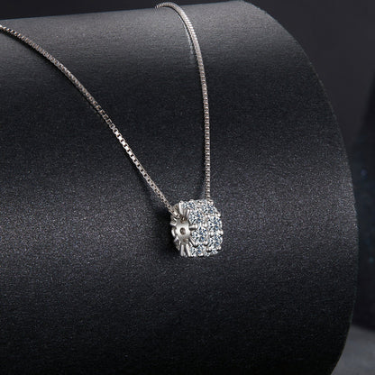 Sterling Silver White Gold Plated Moissanite Necklace