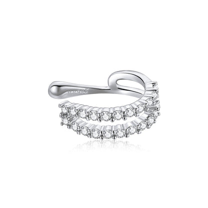 Sterling Silver Platinum Plated CZ Pavé Earrings