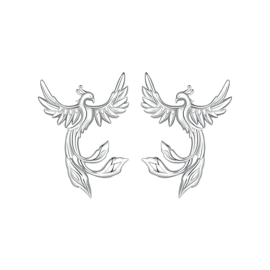 White Gold Plated Sterling Silver Stud Earrings
