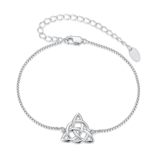 White Gold Plated Sterling Silver Pendant Bracelet