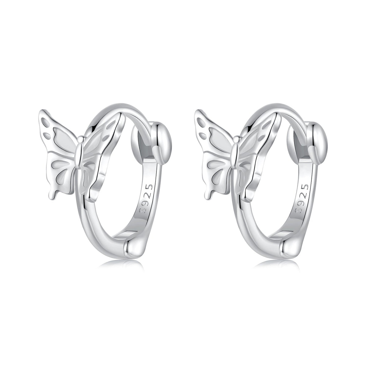 Sterling Silver White Gold Plated Earrings