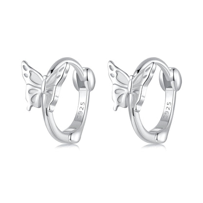 Sterling Silver White Gold Plated Earrings