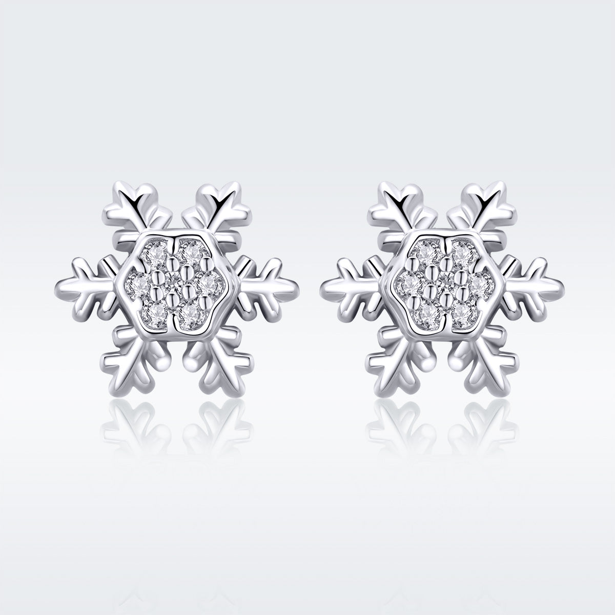 Sterling Silver CZ Pavé Stud Earrings