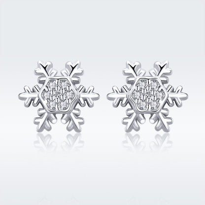 Sterling Silver CZ Pavé Stud Earrings