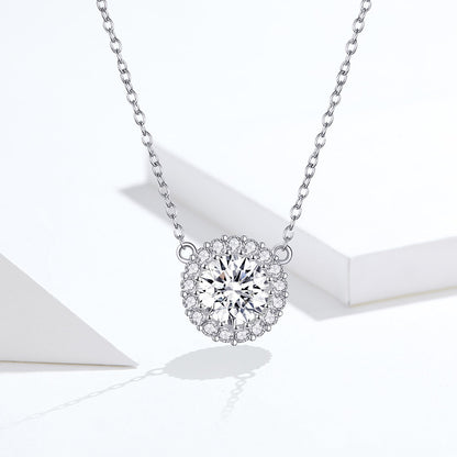 Platinum Plated Sterling Silver Cubic Zirconia Pavé Necklace