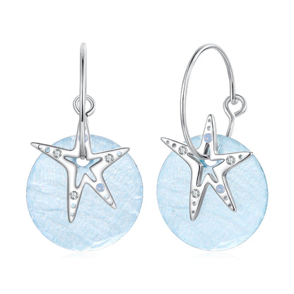 Sterling Silver Nano Opal and CZ Hoop Earrings
