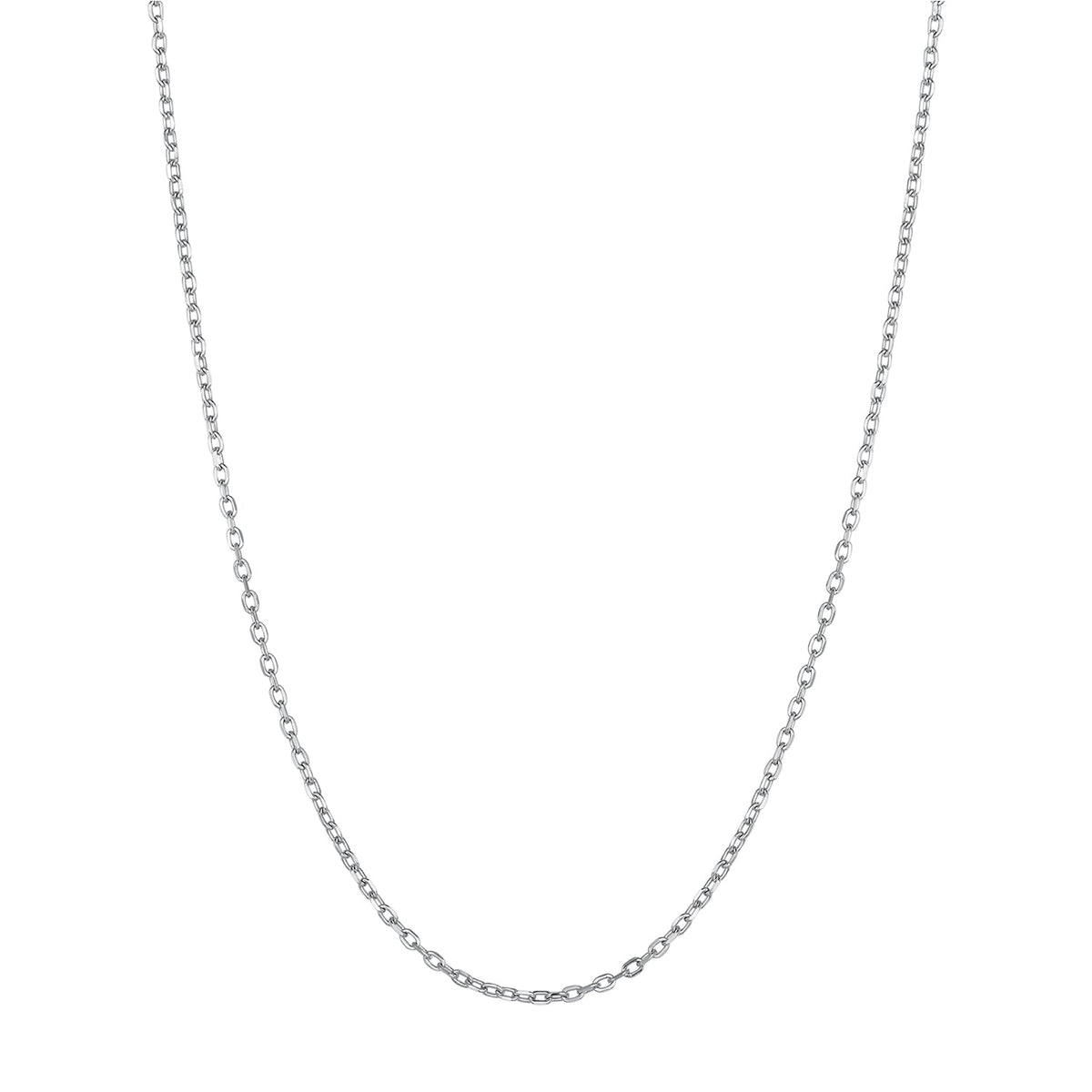 Sterling Silver Platinum Plated Adjustable Chain Necklace