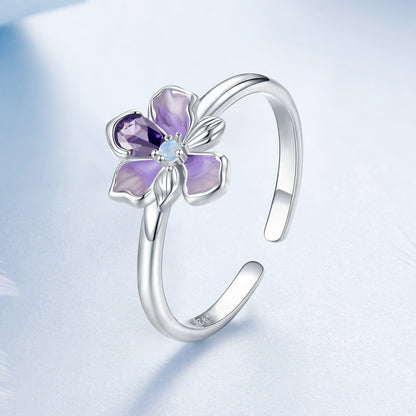 White Gold Plated Nano Opal and CZ Sterling Silver Ring