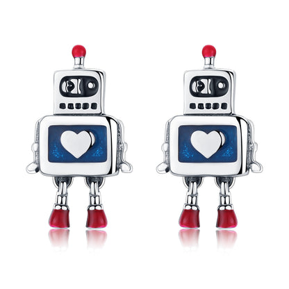 Sterling Silver Oxidized Enamel Earrings