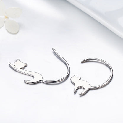 Sterling Silver Platinum Plated Drop Earrings
