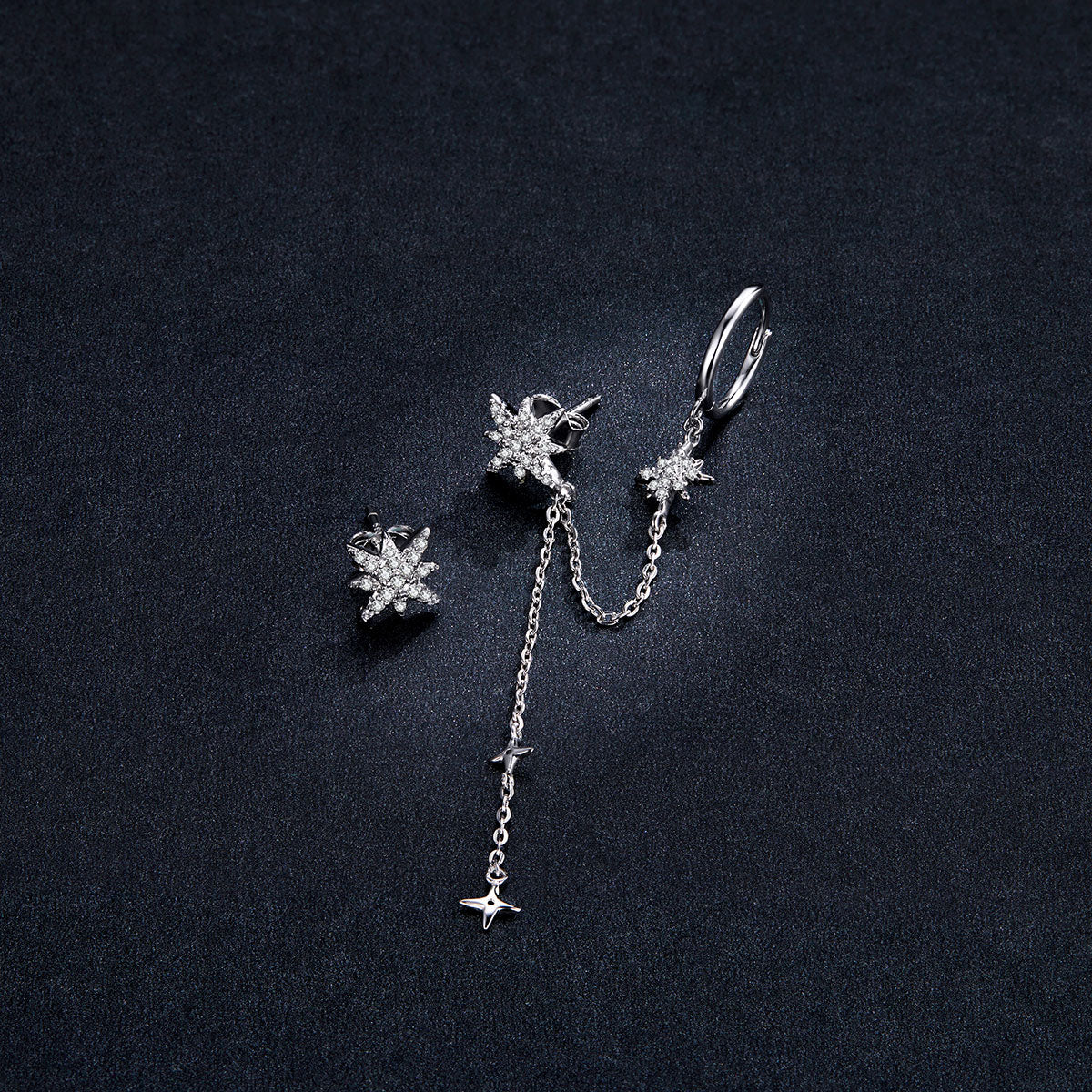 Sterling Silver Cubic Zirconia Pavé Drop Earrings