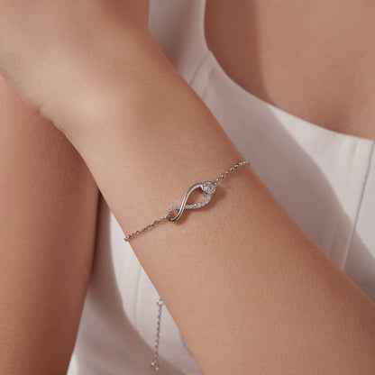 Sterling Silver Moissanite and CZ Pavé Bracelet