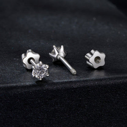 Sterling Silver Moissanite Stud Earrings