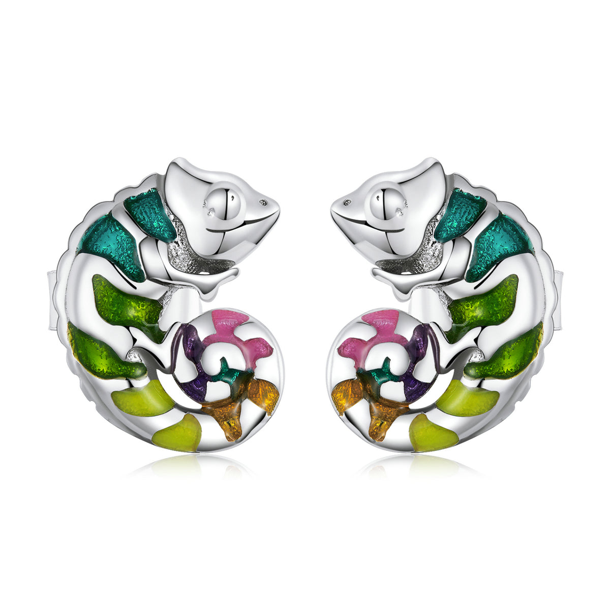 Sterling Silver Enamel Earrings
