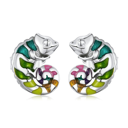 Sterling Silver Enamel Earrings