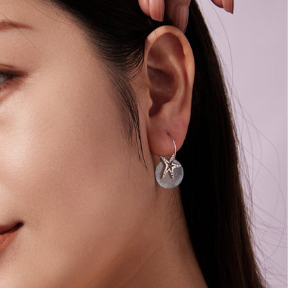 Sterling Silver Nano Opal and CZ Hoop Earrings