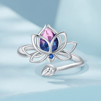 Sterling Silver Pavé CZ & Synthetic Tourmaline Ring