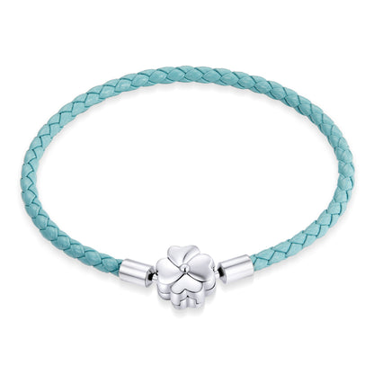 Sterling Silver and Leather Oxidized Bracelet