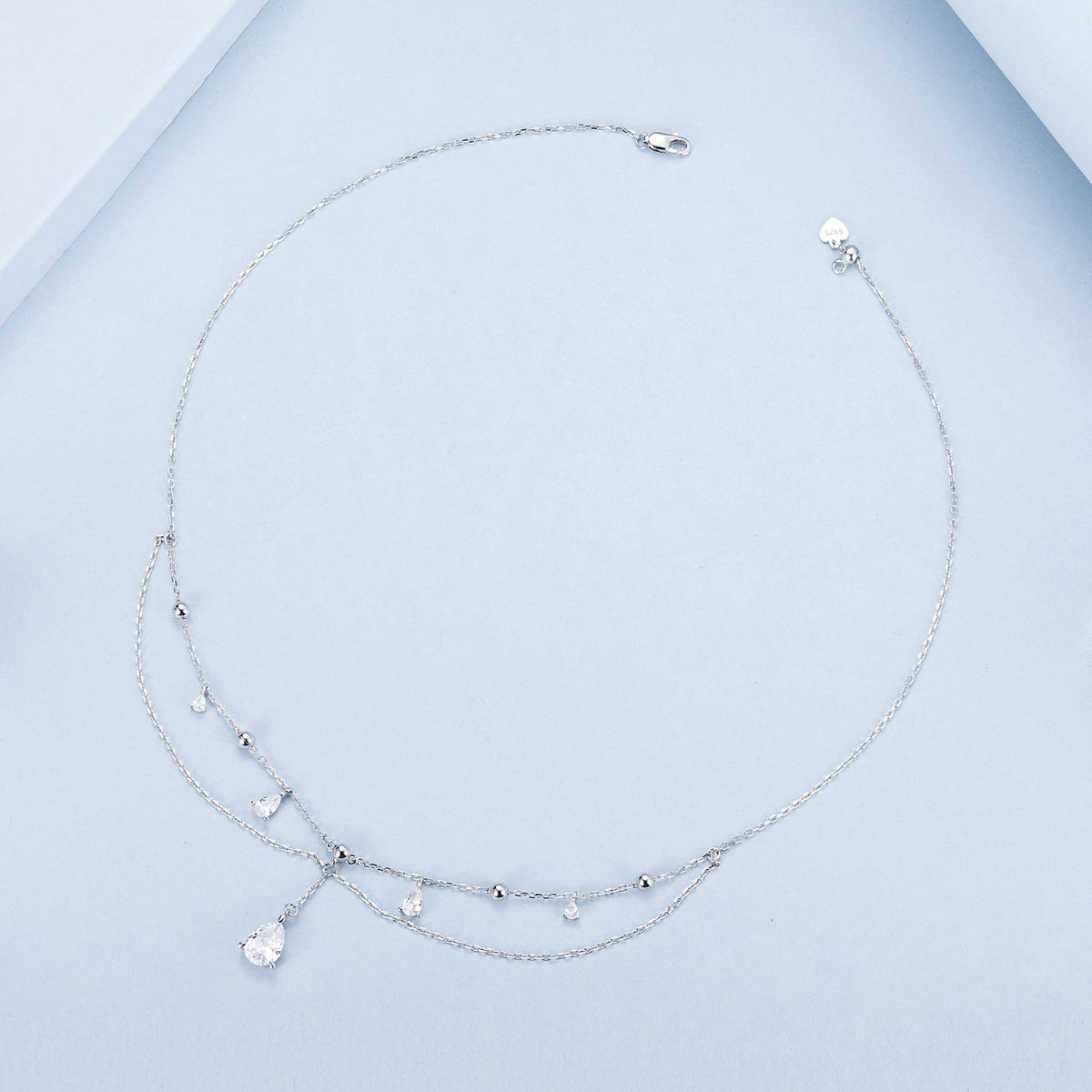 Sterling Silver Cubic Zirconia Pavé Necklace